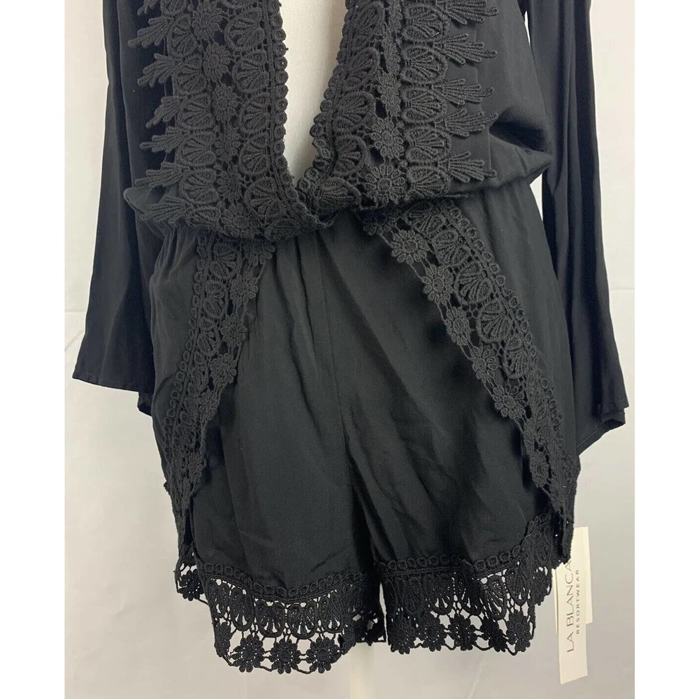 NWT, la blanca resortwear Small black swimsuit romper cover up, NEW Boho - Picture 6 of 10